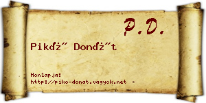 Pikó Donát névjegykártya