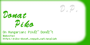 donat piko business card